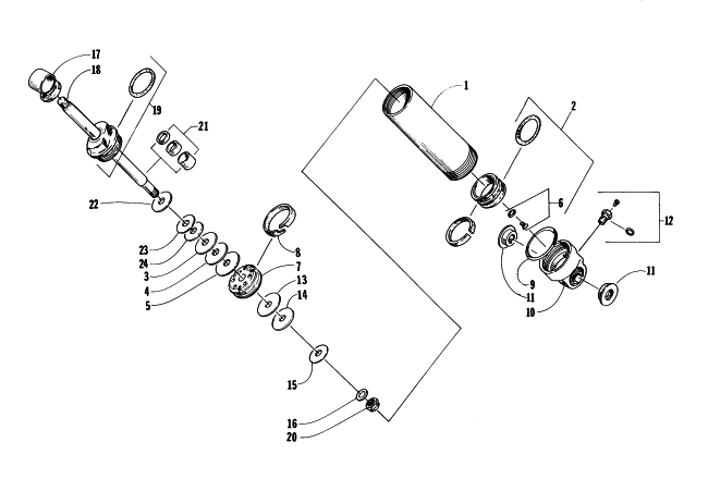 Parts Diagram for Arctic Cat 1996 ZRT 600 SNOWMOBILE REAR SUSPENSION FRONT ARM SHOCK ABSORBER