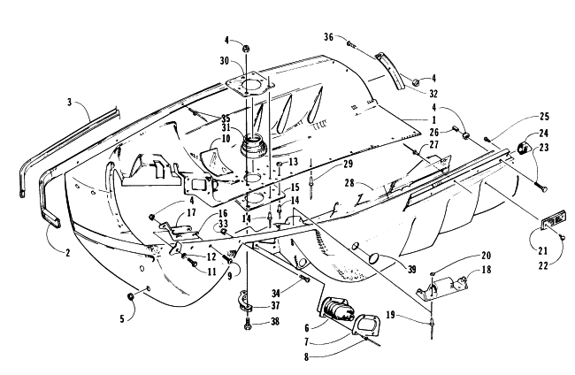 Parts Diagram for Arctic Cat 1996 ZR 580 EFI ETT SNOWMOBILE BELLY PAN ASSEMBLY