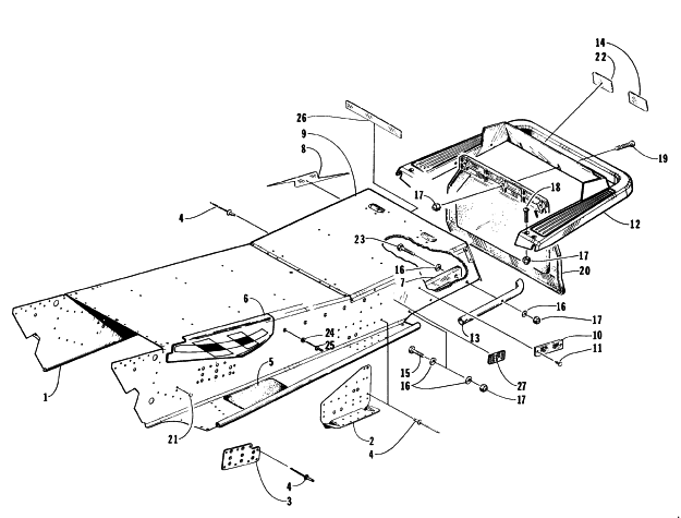 Parts Diagram for Arctic Cat 1996 ZR 580 EFI ETT SNOWMOBILE TUNNEL AND REAR BUMPER