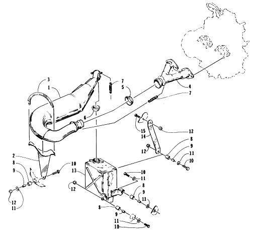 Parts Diagram for Arctic Cat 1996 ZR 580 EFI ETT SNOWMOBILE EXHAUST ASSEMBLY
