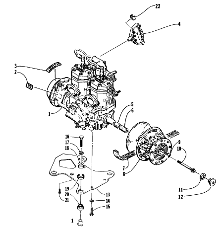 Parts Diagram for Arctic Cat 1996 ZR 580 EFI ETT SNOWMOBILE ENGINE AND RELATED PARTS