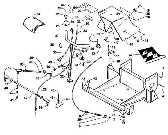 Parts Diagram for Arctic Cat 1998 KITTY CAT SNOWMOBILE STEERING, FRONT FRAME, AND CONSOLE