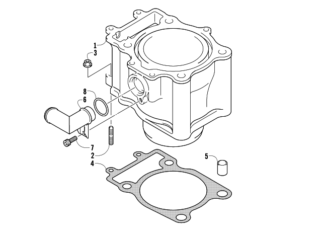 Parts Diagram for Arctic Cat 1998 500 4X4 ATV CYLINDER ASSEMBLY