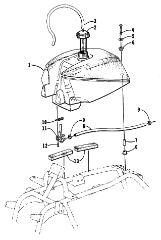 Parts Diagram for Arctic Cat 1997 4X4 ATV GAS TANK ASSEMBLY