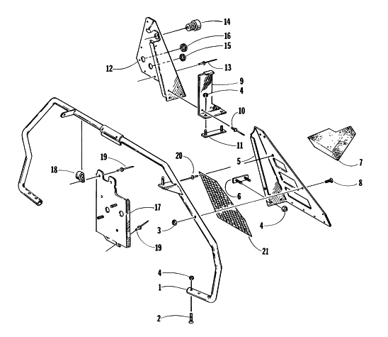 Parts Diagram for Arctic Cat 1997 POWDER SPECIAL SNOWMOBILE STEERING SUPPORT ASSEMBLY
