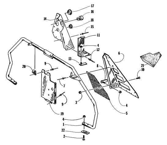 Parts Diagram for Arctic Cat 1997 COUGAR SNOWMOBILE STEERING SUPPORT ASSEMBLY