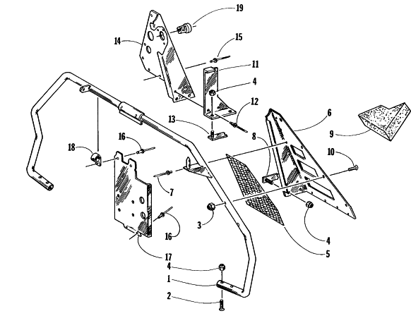 Parts Diagram for Arctic Cat 1997 PANTHER 550 SNOWMOBILE STEERING SUPPORT ASSEMBLY
