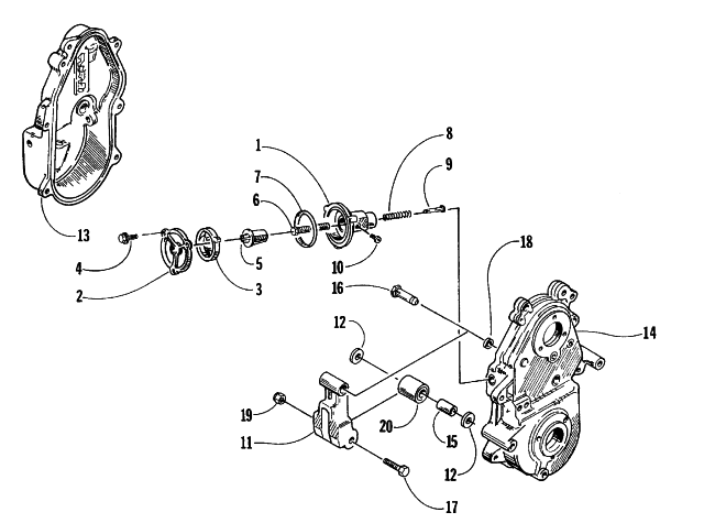 Parts Diagram for Arctic Cat 1998 THUNDERCAT SNOWMOBILE DROPCASE CHAIN TENSION ASSEMBLY
