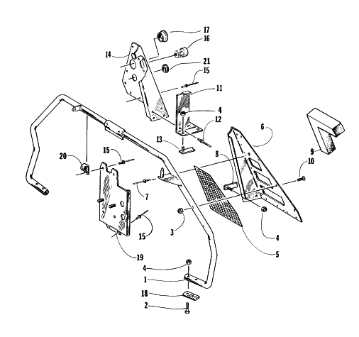 Parts Diagram for Arctic Cat 1997 ZL 440 SNOWMOBILE STEERING SUPPORT ASSEMBLY