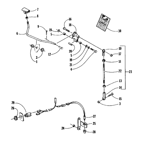 Parts Diagram for Arctic Cat 1997 PANTHER 550 SNOWMOBILE REVERSE SHIFT LEVER ASSEMBLY