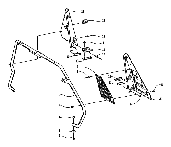 Parts Diagram for Arctic Cat 1997 BEARCAT WIDE TRACK SNOWMOBILE STEERING SUPPORT ASSEMBLY