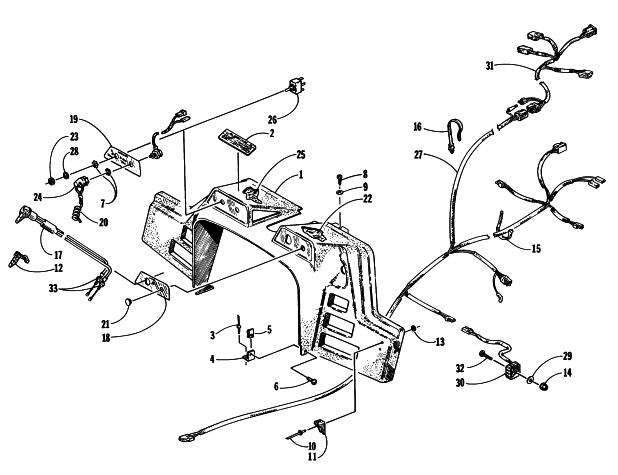 Parts Diagram for Arctic Cat 1997 ZR 440 SNOWMOBILE CONSOLE, SWITCHES, AND WIRING ASSEMBLIES