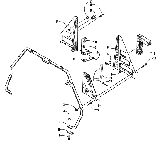 Parts Diagram for Arctic Cat 1997 ZR 440 SNOWMOBILE STEERING SUPPORT ASSEMBLY