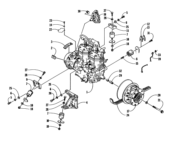 Parts Diagram for Arctic Cat 1997 POWDER SPECIAL SNOWMOBILE ENGINE AND RELATED PARTS