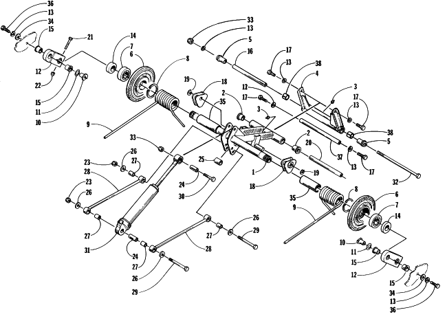 Parts Diagram for Arctic Cat 1998 ZR 500 (JANUARY) SNOWMOBILE REAR SUSPENSION REAR ARM ASSEMBLY