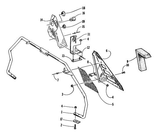 Parts Diagram for Arctic Cat 1997 EXT 600 SNOWMOBILE STEERING SUPPORT ASSEMBLY
