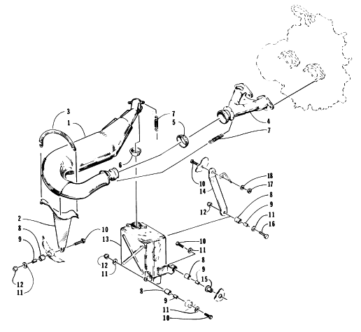 Parts Diagram for Arctic Cat 1997 PANTERA SNOWMOBILE EXHAUST ASSEMBLY