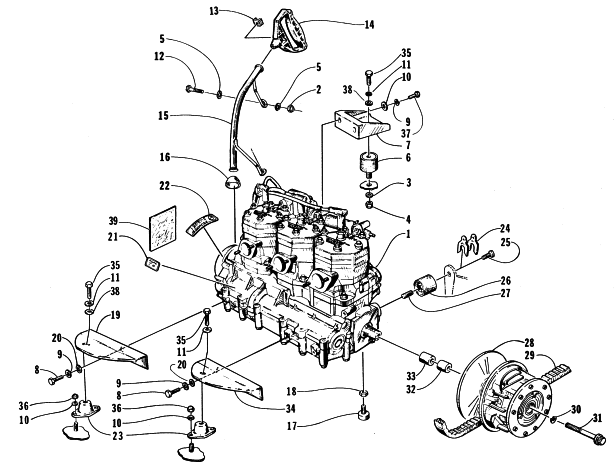 Parts Diagram for Arctic Cat 1998 THUNDERCAT MC SNOWMOBILE ENGINE AND RELATED PARTS