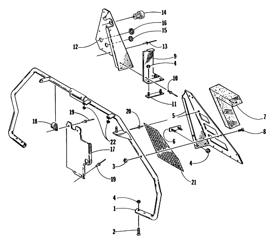 Parts Diagram for Arctic Cat 1997 POWDER SPECIAL EFI SNOWMOBILE STEERING SUPPORT ASSEMBLY