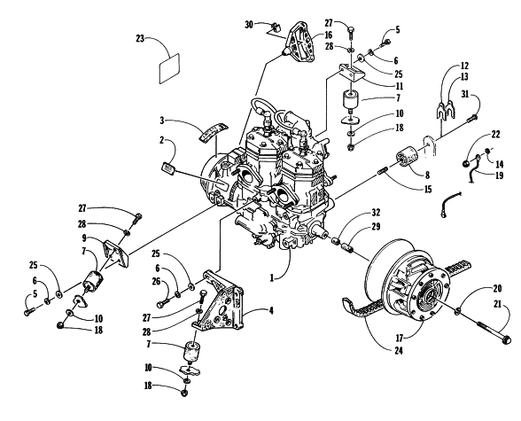 Parts Diagram for Arctic Cat 1997 POWDER SPECIAL EFI SNOWMOBILE ENGINE AND RELATED PARTS