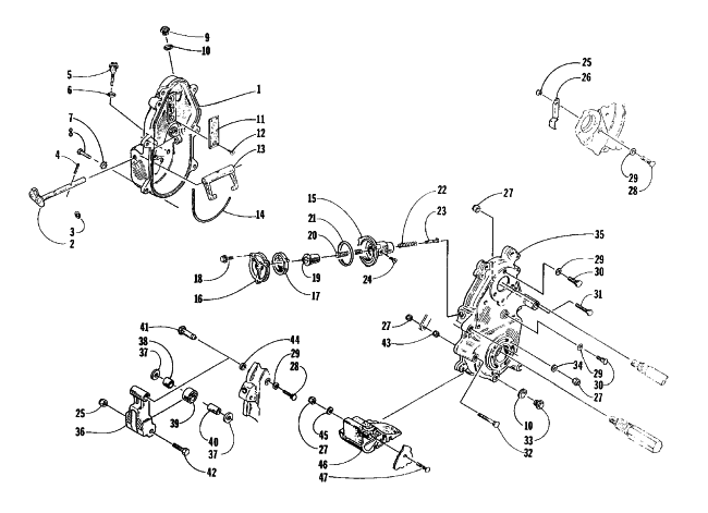 Parts Diagram for Arctic Cat 1998 EXT EFI DLX SNOWMOBILE DROPCASE AND CHAIN TENSION ASSEMBLY