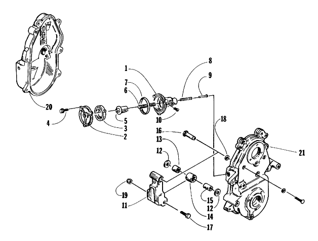 Parts Diagram for Arctic Cat 1999 Z 370 SNOWMOBILE DROPCASE CHAIN TENSION ASSEMBLY