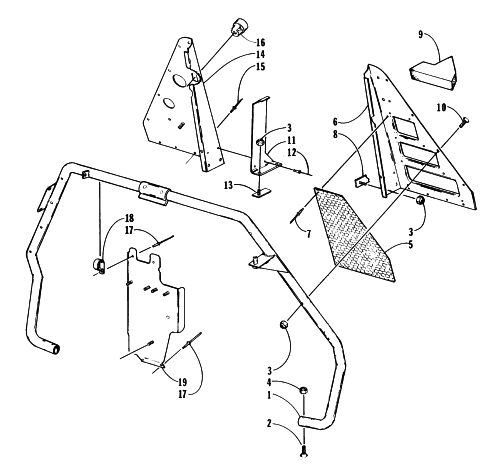 Parts Diagram for Arctic Cat 1997 PANTERA SNOWMOBILE STEERING SUPPORT ASSEMBLY