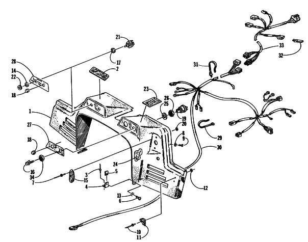 Parts Diagram for Arctic Cat 1997 EXT 580 EFI DLX SNOWMOBILE CONSOLE, SWITCHES, AND WIRING ASSEMBLIES