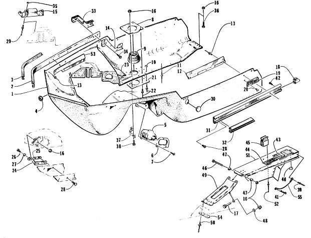 Parts Diagram for Arctic Cat 1997 PANTERA SNOWMOBILE BELLY PAN ASSEMBLY