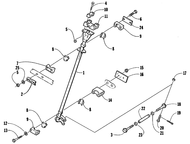 Parts Diagram for Arctic Cat 1998 ZR 500 (2ND RUN) SNOWMOBILE STEERING POST ASSEMBLY