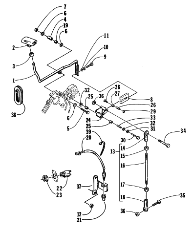 Parts Diagram for Arctic Cat 1997 BEARCAT WIDE TRACK SNOWMOBILE REVERSE SHIFT LEVER ASSEMBLY
