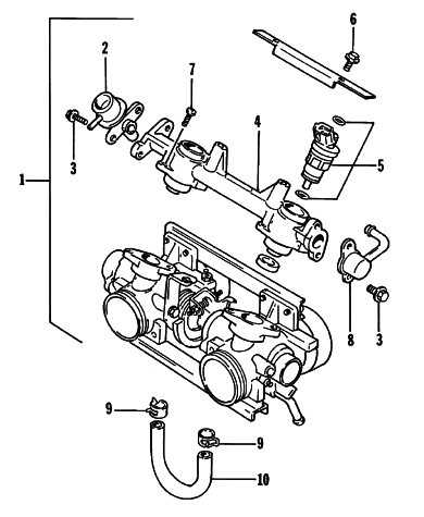 Parts Diagram for Arctic Cat 1999 ZL 500 EFI SNOWMOBILE THROTTLE BODY ASSEMBLY