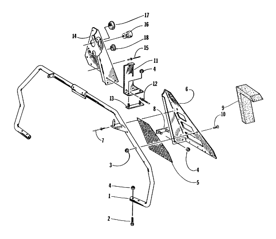 Parts Diagram for Arctic Cat 1997 POWDER EXTREME SNOWMOBILE STEERING SUPPORT ASSEMBLY