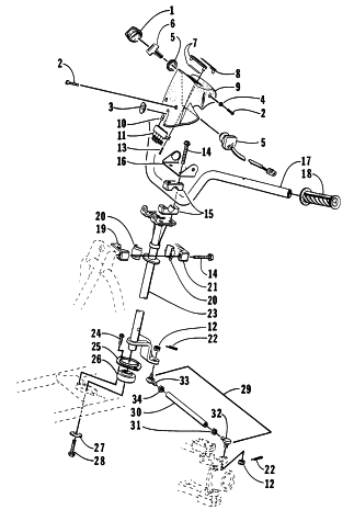Parts Diagram for Arctic Cat 1997 2X4 ATV STEERING ASSEMBLY