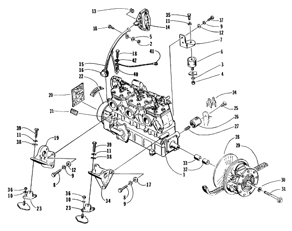 Parts Diagram for Arctic Cat 1997 POWDER EXTREME SNOWMOBILE ENGINE AND RELATED PARTS