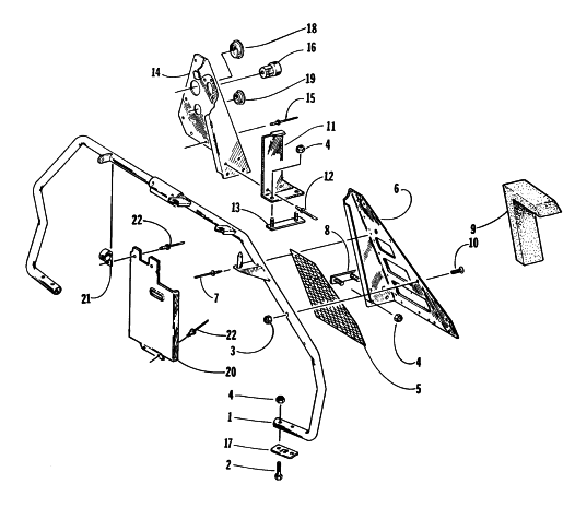 Parts Diagram for Arctic Cat 1997 ZR 580 EFI SNOWMOBILE STEERING SUPPORT ASSEMBLY