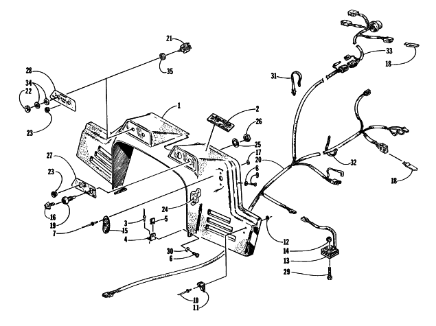 Parts Diagram for Arctic Cat 1997 ZR 580 EFI SNOWMOBILE CONSOLE, SWITCHES, AND WIRING ASSEMBLIES