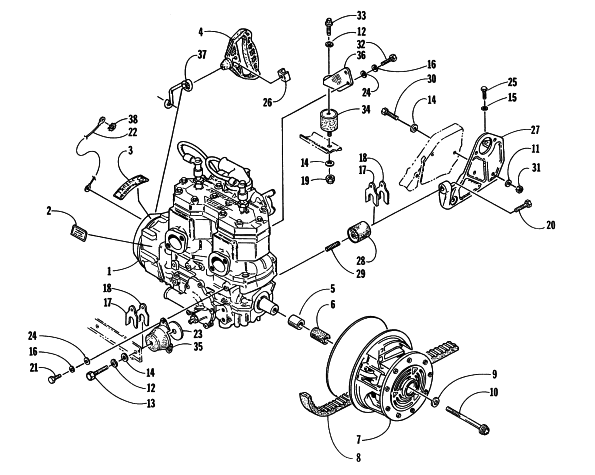Parts Diagram for Arctic Cat 1998 ZR 500 (JANUARY) SNOWMOBILE ENGINE AND RELATED PARTS