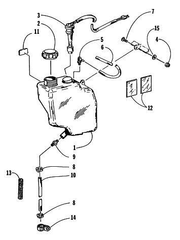 Parts Diagram for Arctic Cat 1998 ZR 500 (JANUARY) SNOWMOBILE OIL TANK ASSEMBLY