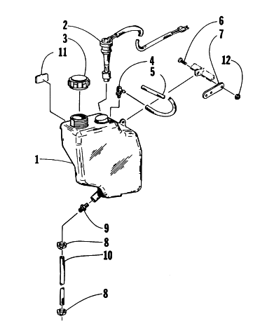 Parts Diagram for Arctic Cat 1997 JAG DLX SNOWMOBILE OIL TANK ASSEMBLY