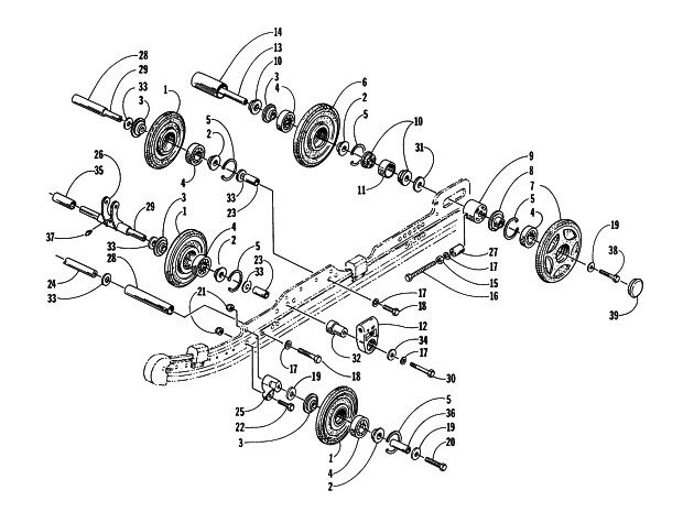 Parts Diagram for Arctic Cat 1998 ZR 500 (JANUARY) SNOWMOBILE IDLER WHEEL ASSEMBLY