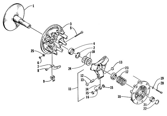 Parts Diagram for Arctic Cat 1998 ZR 500 (JANUARY) SNOWMOBILE DRIVE CLUTCH