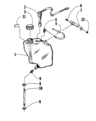 Parts Diagram for Arctic Cat 1998 PANTHER 340 SNOWMOBILE OIL TANK ASSEMBLY