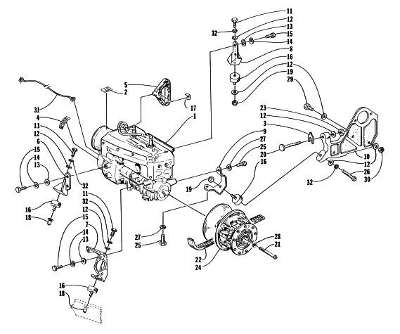 Parts Diagram for Arctic Cat 1998 JAG 440 SNOWMOBILE ENGINE AND RELATED PARTS