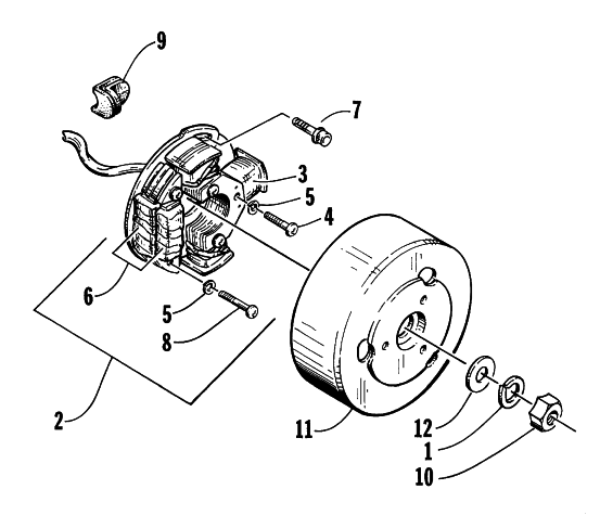 Parts Diagram for Arctic Cat 1998 PANTHER 340 SNOWMOBILE MAGNETO