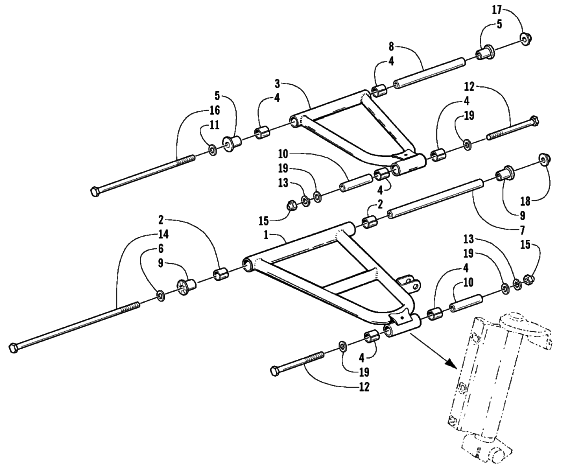 Parts Diagram for Arctic Cat 2000 TRIPLE TOURING 600 SNOWMOBILE A-ARM ASSEMBLY