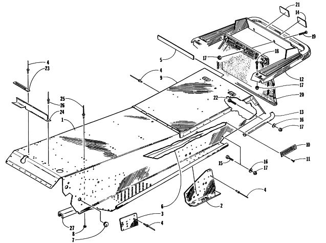 Parts Diagram for Arctic Cat 1998 Z 440 SNOWMOBILE TUNNEL AND REAR BUMPER
