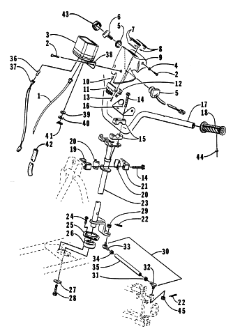 Parts Diagram for Arctic Cat 1998 454 2X4 ATV STEERING ASSEMBLY