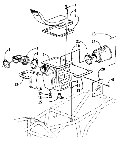 Parts Diagram for Arctic Cat 1998 500 4X4 ATV AIR INTAKE ASSEMBLY