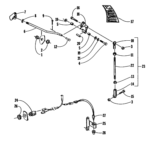 Parts Diagram for Arctic Cat 1998 PANTHER 440 SNOWMOBILE REVERSE SHIFT LEVER ASSEMBLY